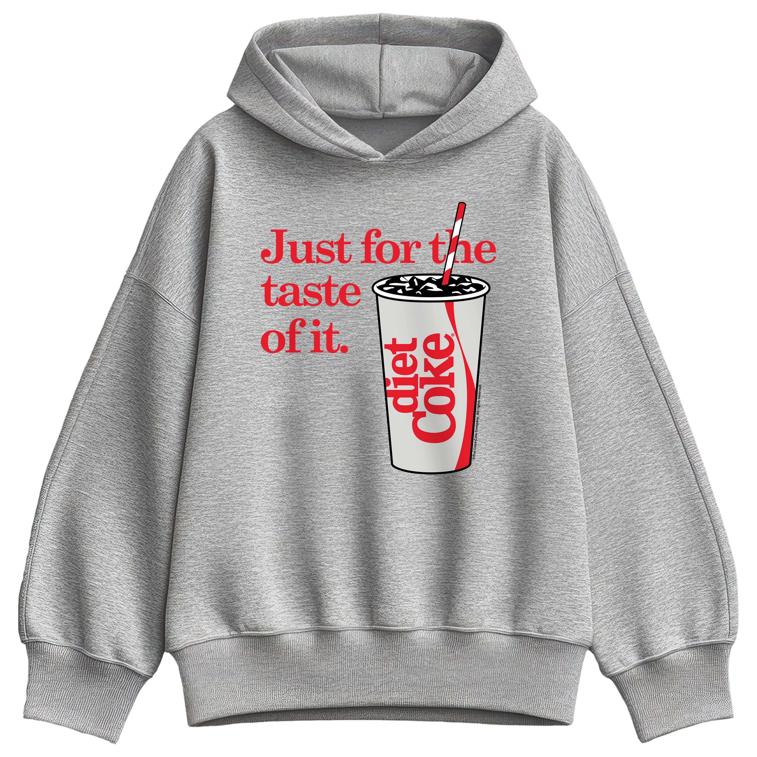 Coca-Cola - But First Diet Coke  - Ladies Oversized Fleece Hoodie Sweatshirt