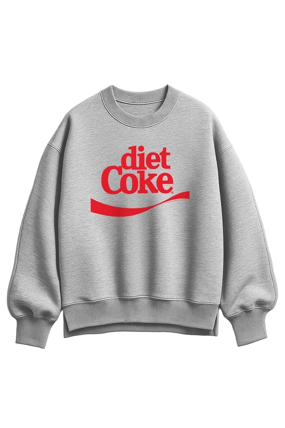 - Diet Coke Logo Costume - Ladies Oversized Fleece Crew Sweatshirt