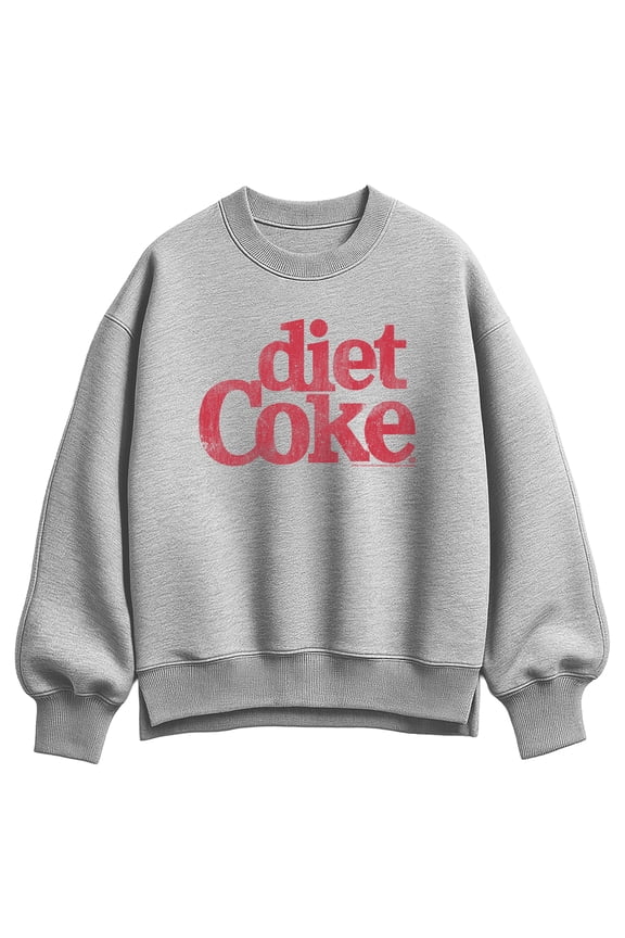 - Diet Coke Logo Oversized Fleece Crew Sweatshirt