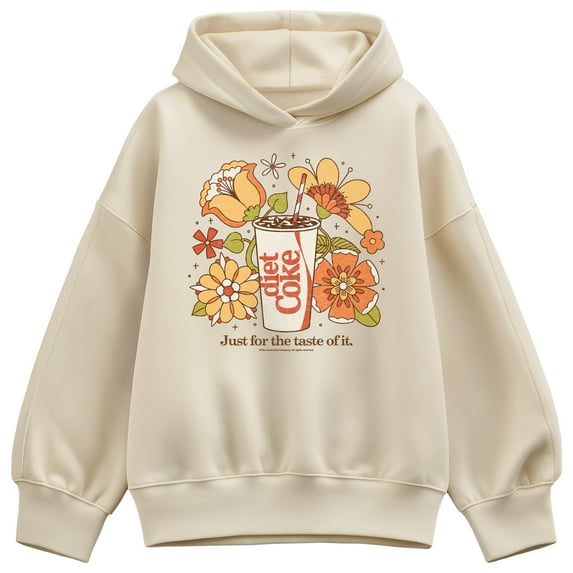 Coca-Cola - Diet Coke Retro Flowers - Ladies Oversized Fleece Hoodie Sweatshirt