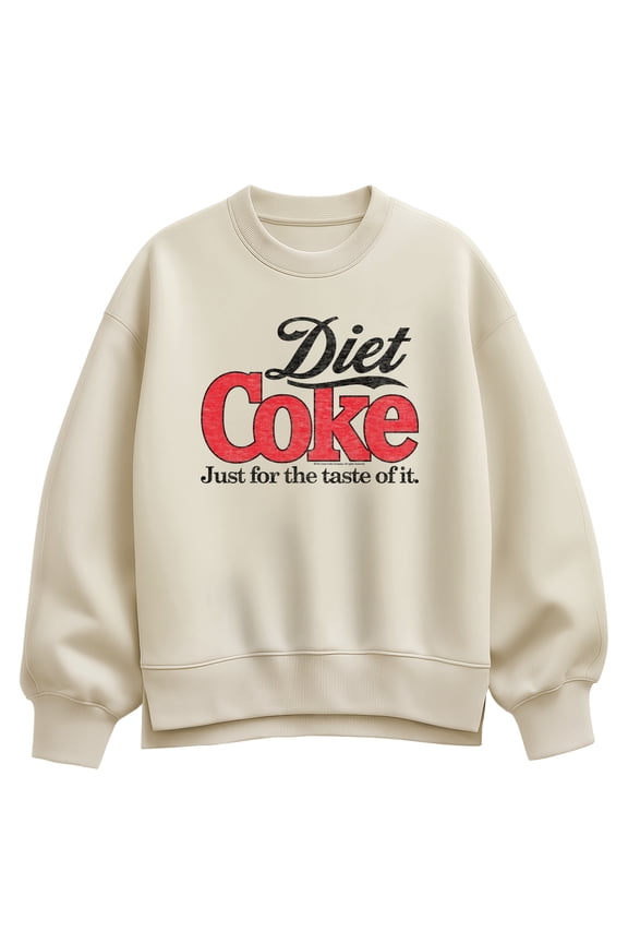 - Diet Coke Retro Logo Oversized Fleece Crew Sweatshirt