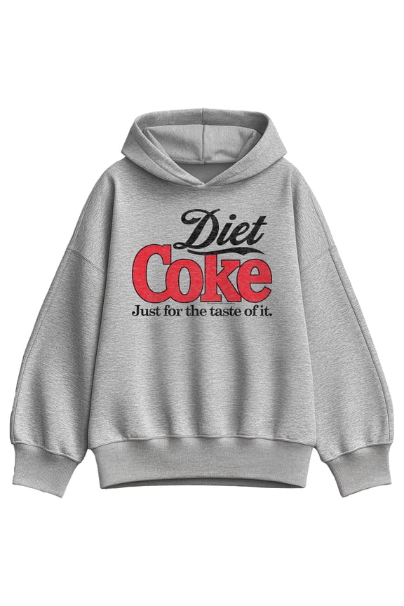 - Diet Coke Retro Logo Oversized Fleece Hoodie Sweatshirt