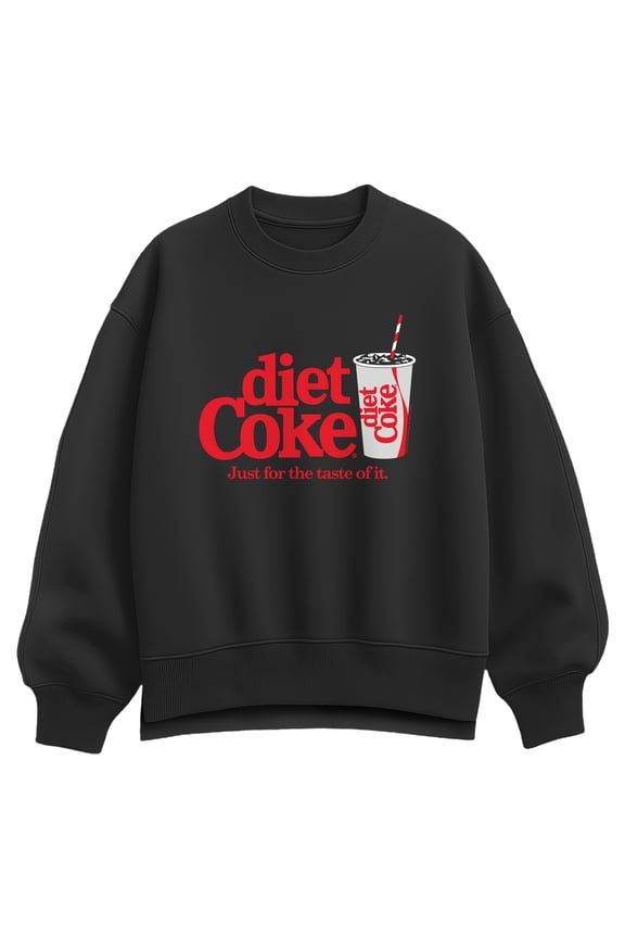 - Diet Coke Taste - Ladies Oversized Fleece Crew Sweatshirt