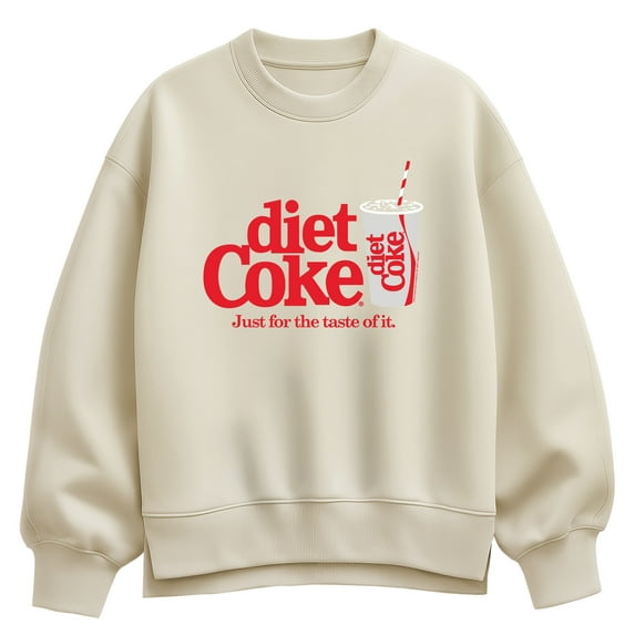 Coca-Cola - Diet Coke Taste - Ladies Oversized Fleece Crew Sweatshirt
