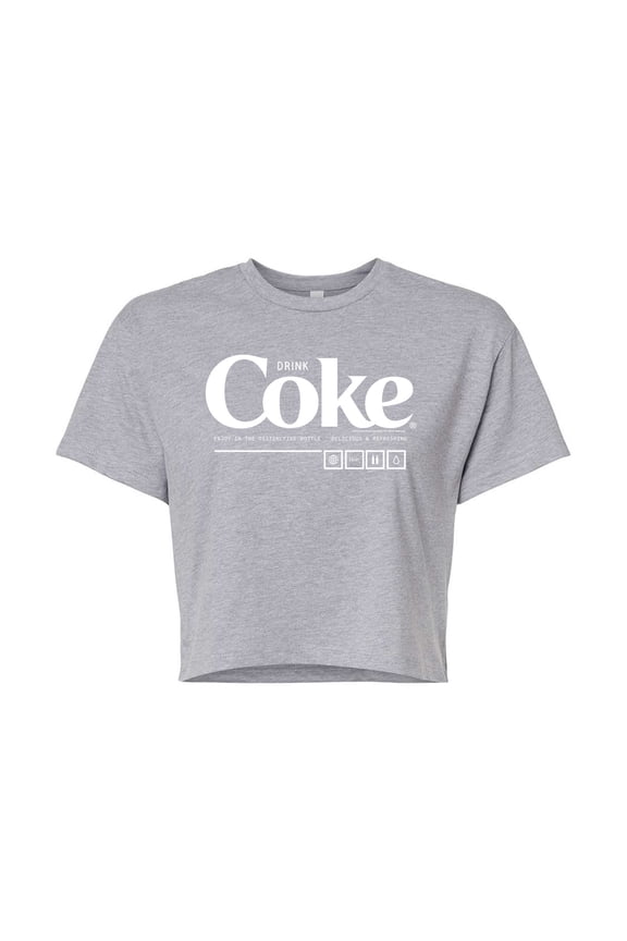 - Drink Coke Enjoy - Juniors Cropped Pullover Hoodie