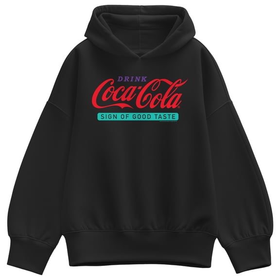 Coca-Cola - Drink Coke Logo - Ladies Oversized Fleece Hoodie Sweatshirt