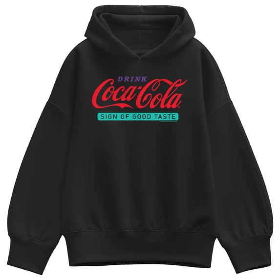 Coca-Cola - Drink Coke Logo - Ladies Oversized Fleece Hoodie Sweatshirt