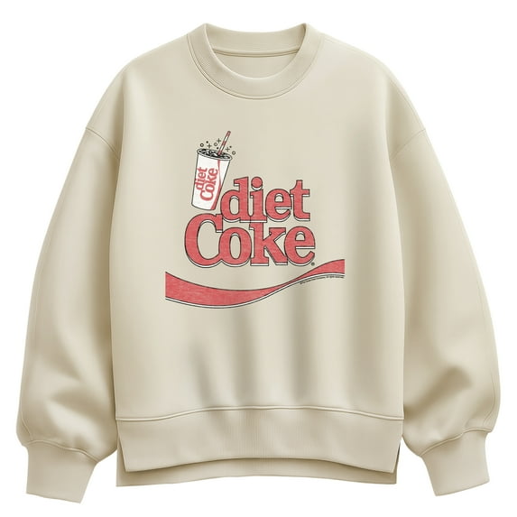 Coca-Cola - Drink Diet Coke - Ladies Oversized Fleece Crew Sweatshirt