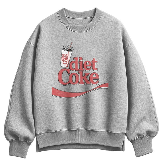 Coca-Cola - Drink Diet Coke - Ladies Oversized Fleece Crew Sweatshirt