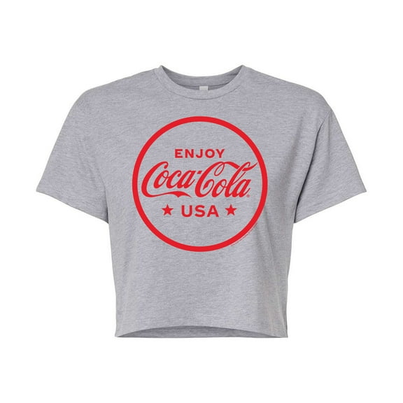 Coca-Cola - Enjoy Coca Cola USA - Juniors Cropped Pullover Hoodie