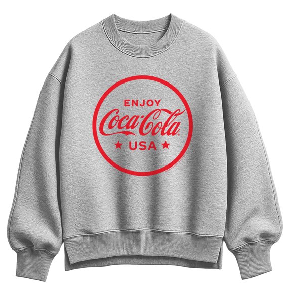 Coca-Cola - Enjoy Coca Cola USA - Ladies Oversized Fleece Crew Sweatshirt