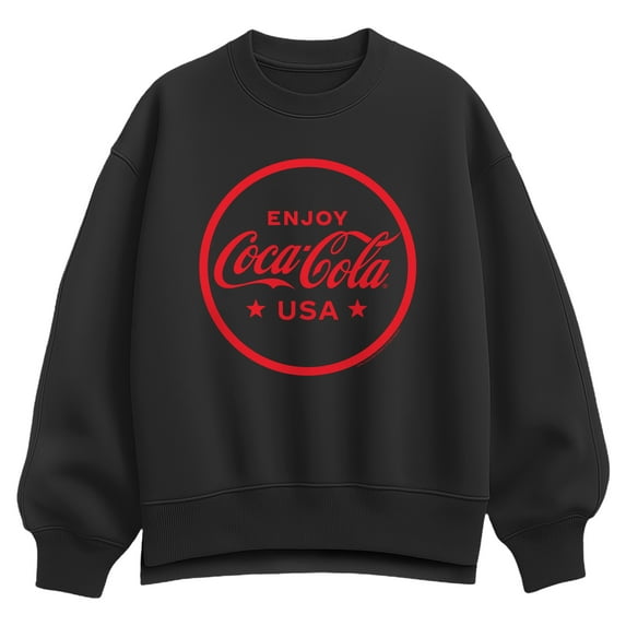 Coca-Cola - Enjoy Coca Cola USA - Ladies Oversized Fleece Crew Sweatshirt