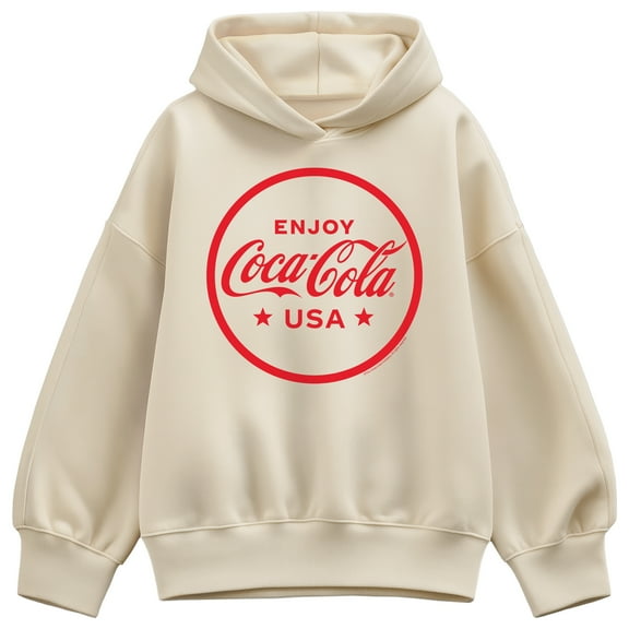 Coca-Cola - Enjoy Coca Cola USA - Ladies Oversized Fleece Hoodie Sweatshirt