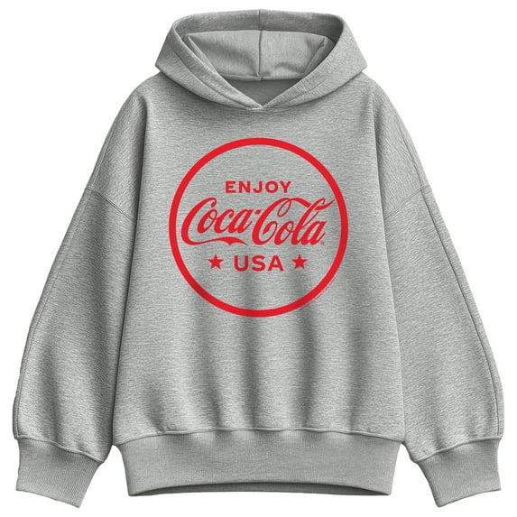 Coca-Cola - Enjoy Coca Cola USA - Ladies Oversized Fleece Hoodie Sweatshirt