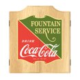 thumbnail image 1 of Coca-Cola Fountain Service Dart Board Cabinet Set with 6 Steel Tip Darts, 1 of 7