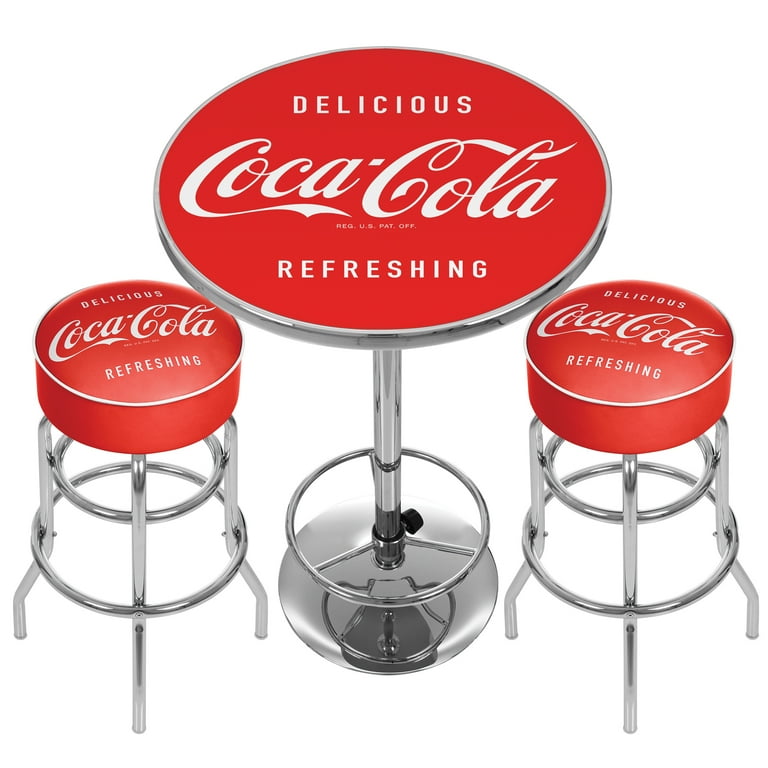 Coca-Cola バースツール 2脚セット Coca-Cola Gameroom Combo - Table and 2 Bar Stool Set for