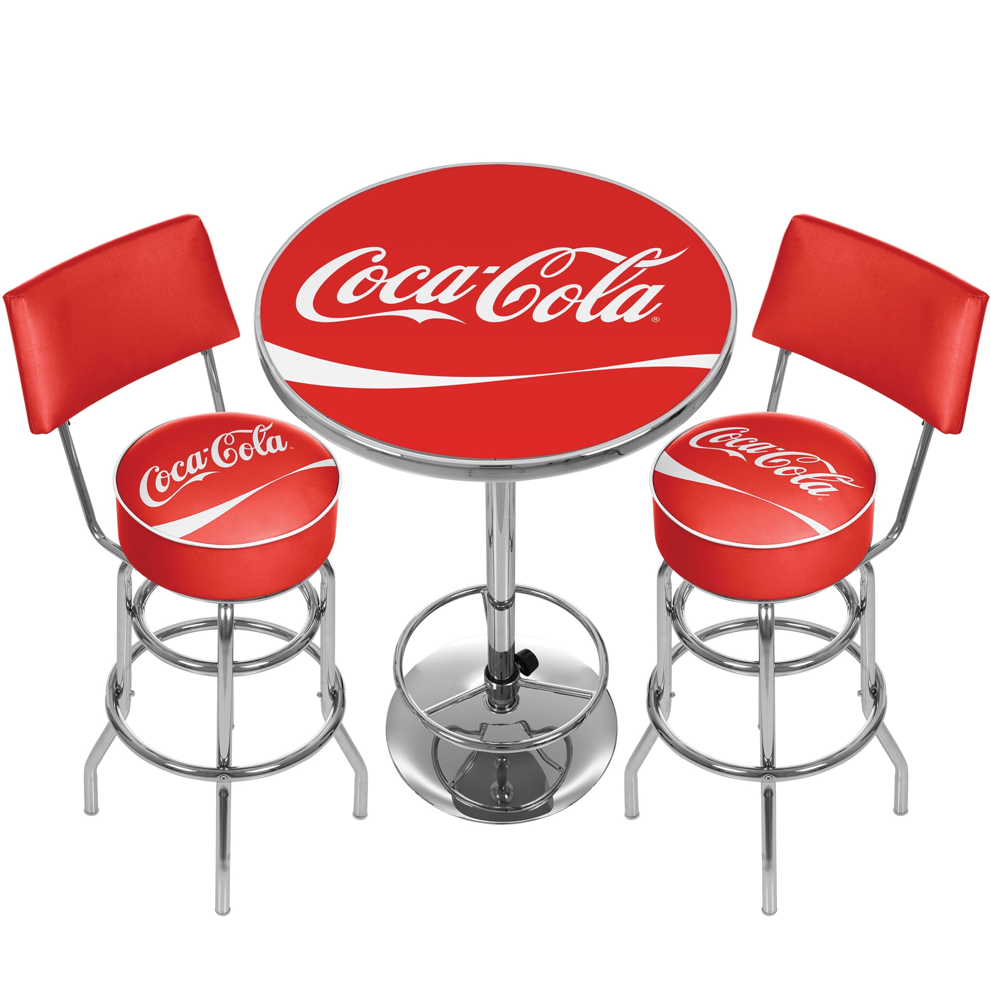 Coca-Cola バースツール 2脚セット Coca-Cola Gameroom Combo - Table and 2 Bar Stool Set for