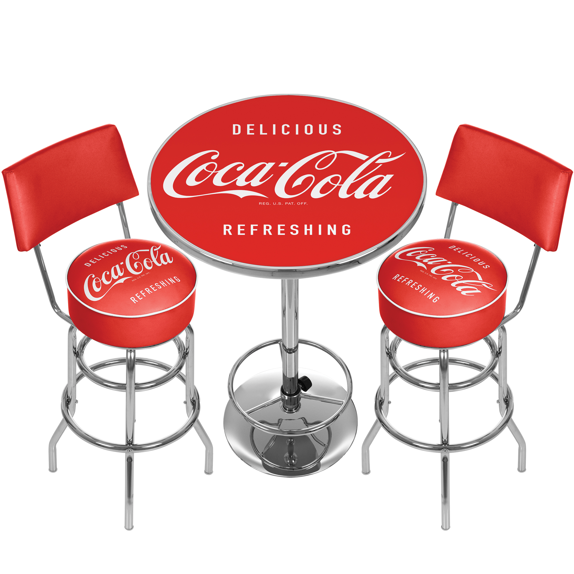 Coca-Cola バースツール 2脚セット Coca-Cola-Gameroom-Combo-Table