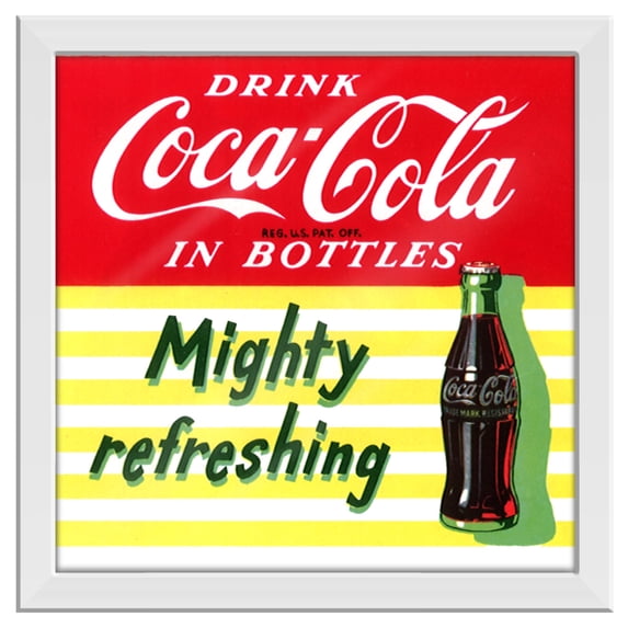 Silver Buffalo Coca Cola Gel Coat 6"x6" Framed MDF Modern Wall Art