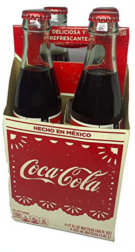 Coca Cola Glass Bottles, 12Oz Each, Pack Of 4, Made In Mexico, Delicious And Refreshing, Bundled