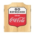 thumbnail image 1 of Coca-Cola Go Refreshed Dart Board Cabinet Set with 6 Steel Tip Darts, 1 of 7