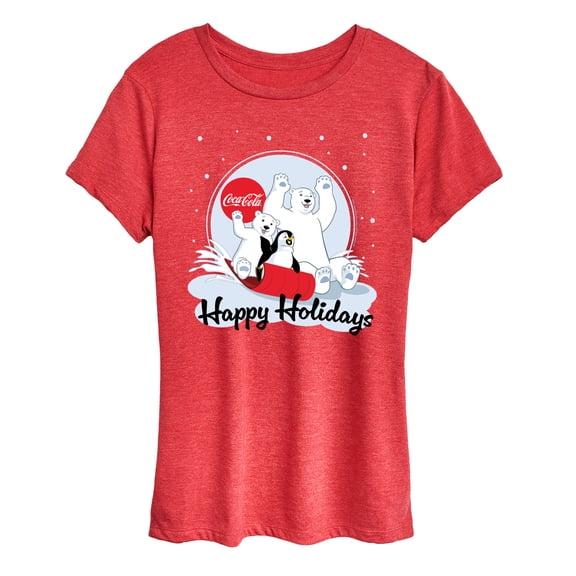 Coca-Cola - Happy Holiday Sled - Women's Short Sleeve Graphic T-Shirt