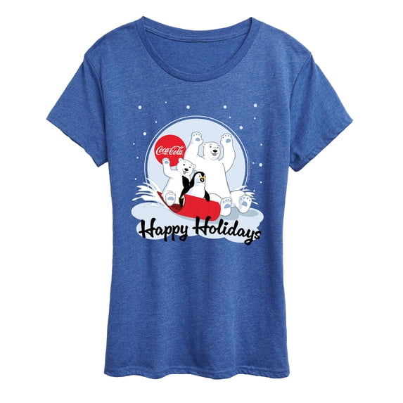 Coca-Cola - Happy Holiday Sled - Women's Short Sleeve Graphic T-Shirt