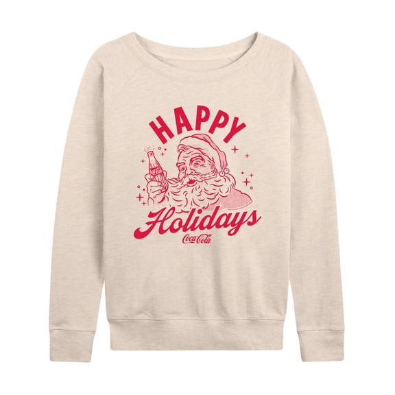 Coca-Cola - Happy Holidays Coke - Women's French Terry Long Sleeve Pullover