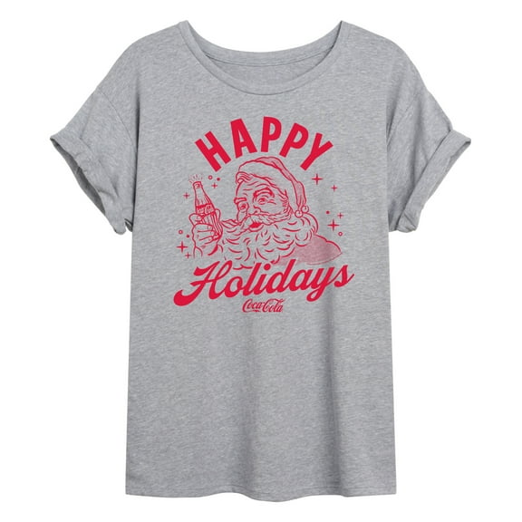 Coca-Cola - Happy Holidays Coke - Women's Oversized Graphic T-Shirt
