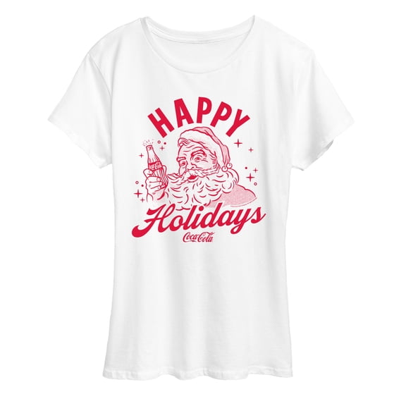Coca-Cola - Happy Holidays Coke - Women's Short Sleeve Graphic T-Shirt
