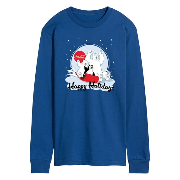 Coca-Cola - Happy Holidays Sledding - Men's Long Sleeve Graphic T-shirt
