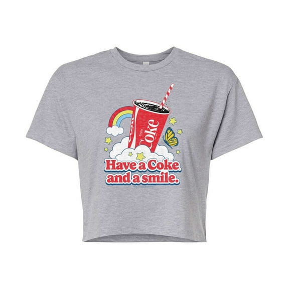 Coca-Cola - Have A Coke And A Smile - Juniors Cropped Pullover Hoodie