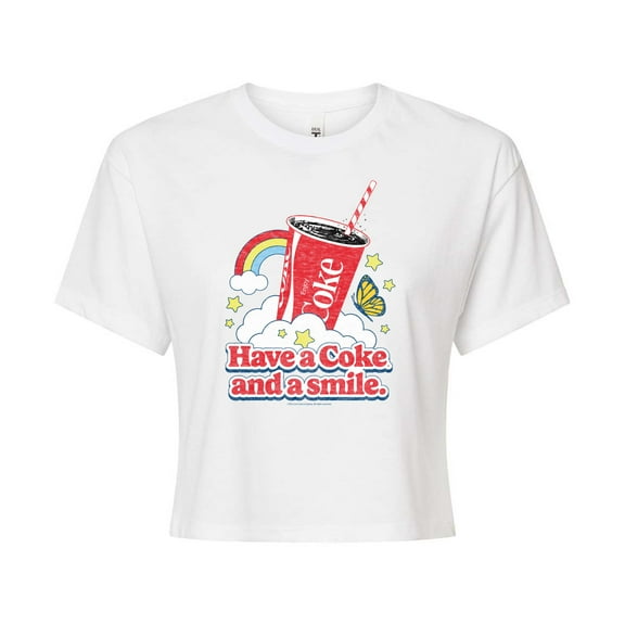 Coca-Cola - Have A Coke And A Smile - Juniors Cropped Pullover Hoodie