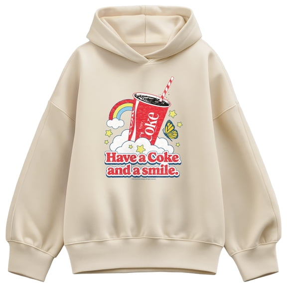 Coca-Cola - Have A Coke And A Smile - Ladies Oversized Fleece Hoodie Sweatshirt