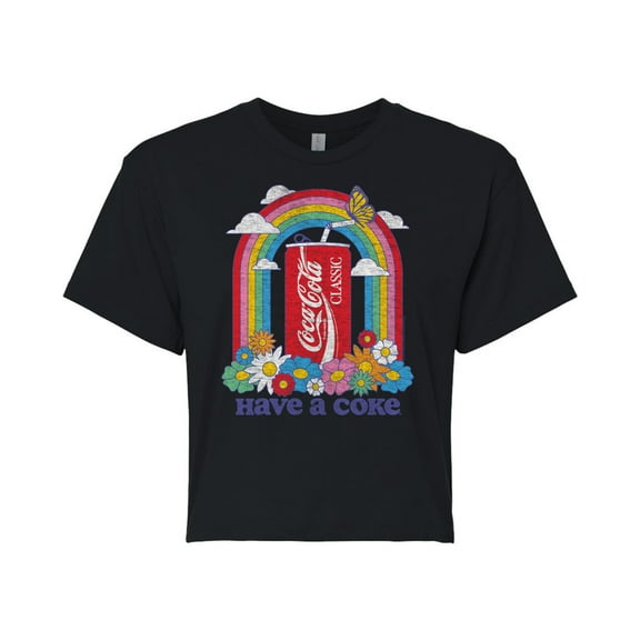 Coca-Cola - Have A Coke Rainbow - Juniors Cropped Pullover Hoodie