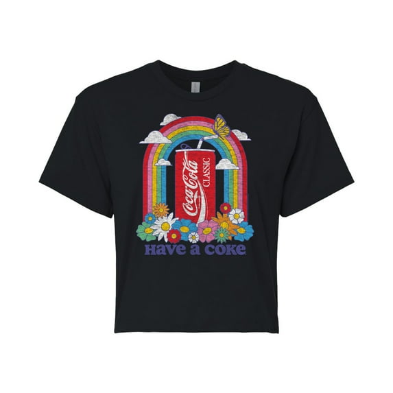 Coca-Cola - Have A Coke Rainbow - Juniors Cropped Pullover Hoodie