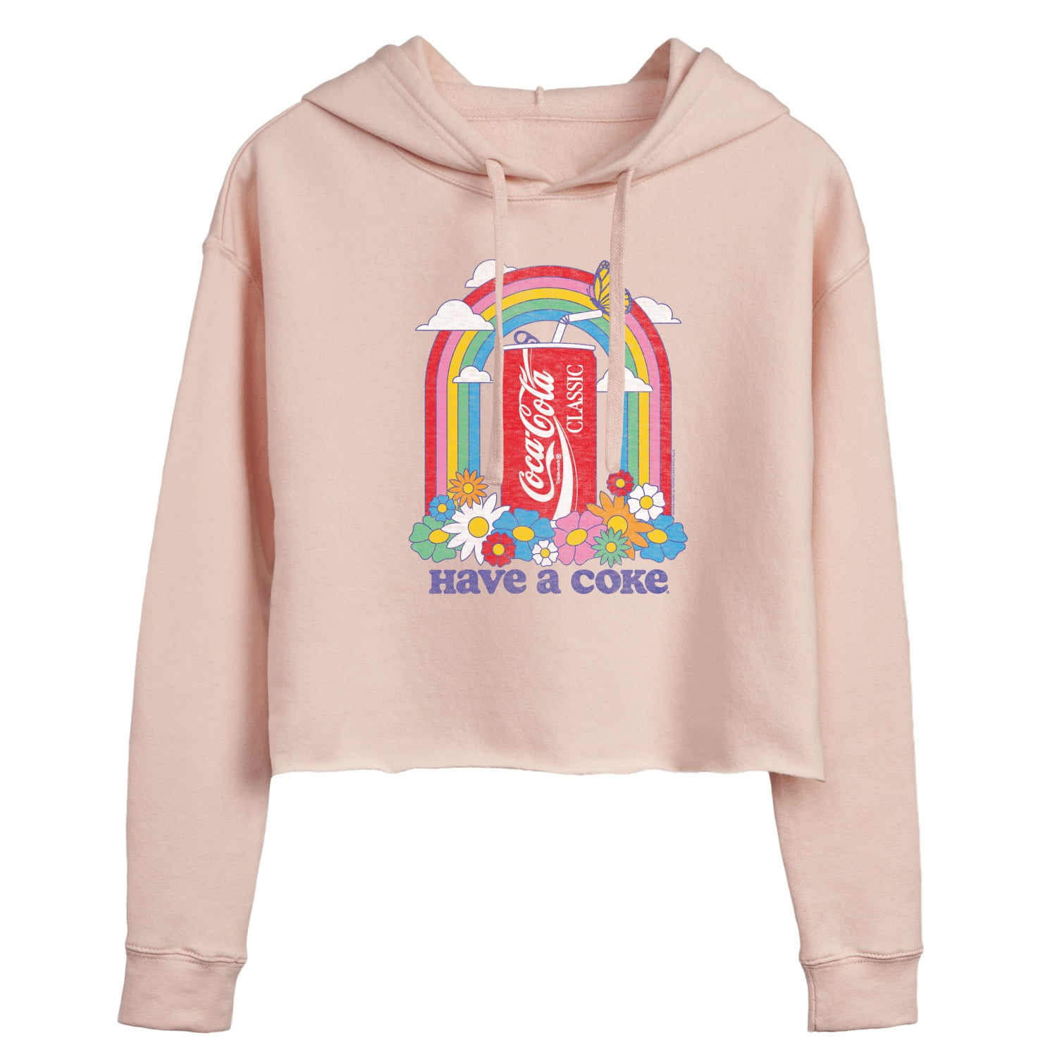 Coca cola crop top hoodie hotsell