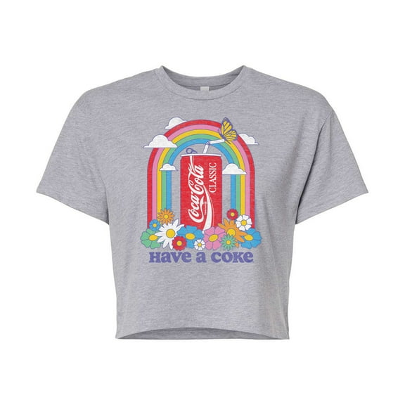 Coca-Cola - Have A Coke Rainbow - Juniors Cropped Pullover Hoodie