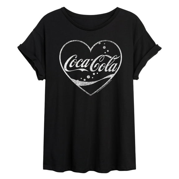 Coca-Cola - Heart - Women's Oversized Graphic T-Shirt