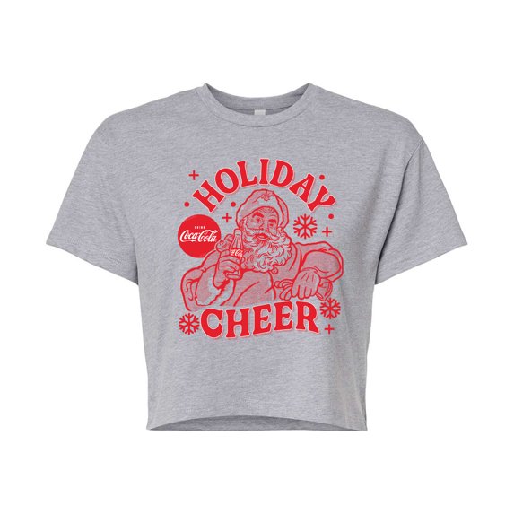 Coca-Cola - Holiday Cheer - Juniors Cropped Short Sleeve Graphic T-Shirt