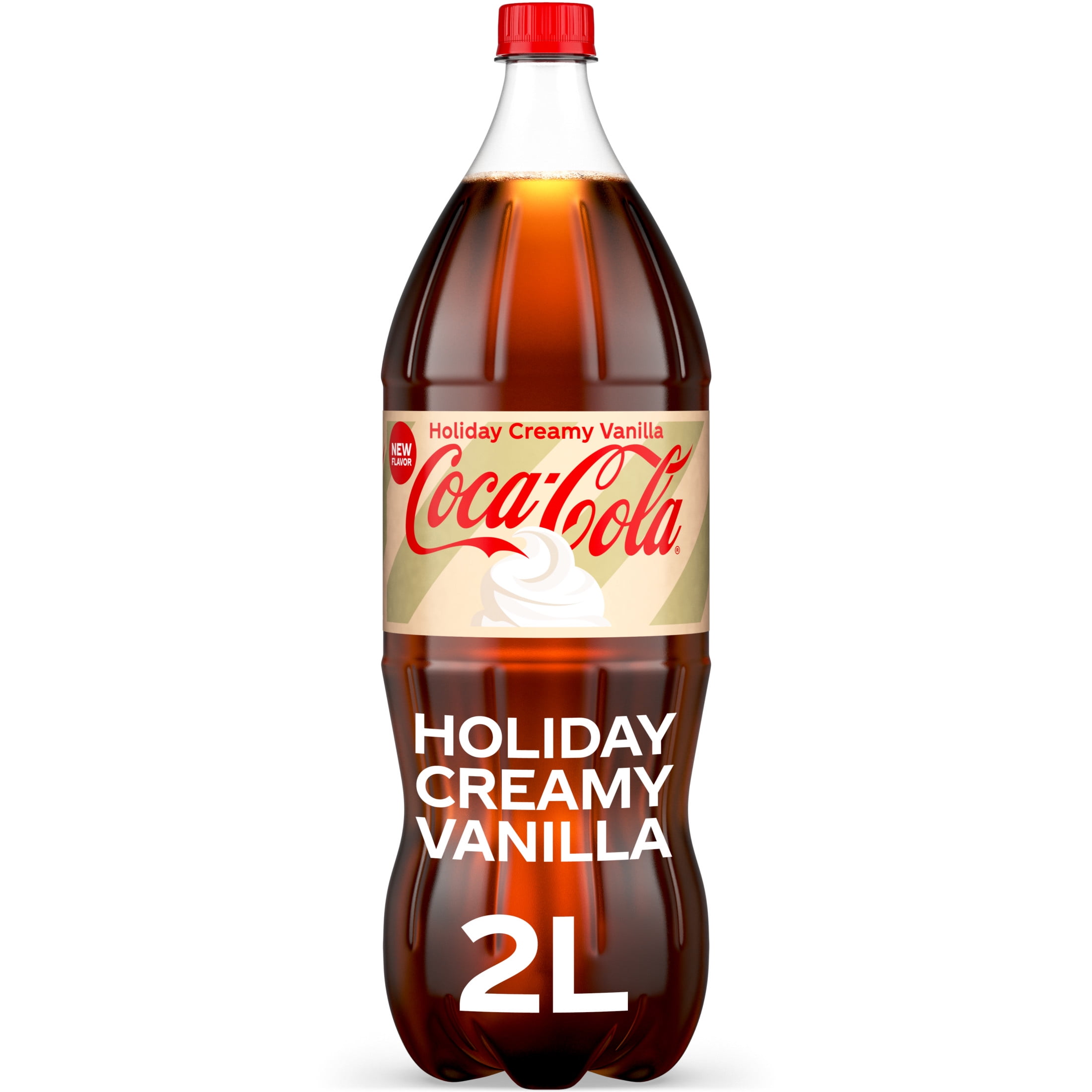 Coca-Cola Holiday Creamy Vanilla Soda Pop Bottle, 2 Liters