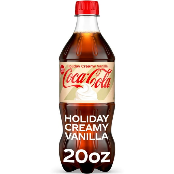 Coca-Cola Holiday Creamy Vanilla Soda Pop Bottle, 20 fl oz