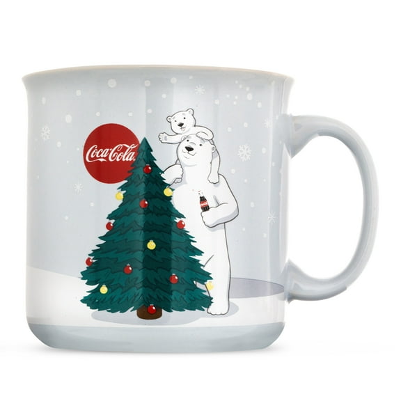 Coca Cola Holiday Polar Bears Tree In The Snow 20oz Ceramic Camper Mug