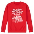 thumbnail image 1 of Coca-Cola - Holidays are Coming Truck - Men's Long Sleeve Crew Fleece Sweatshirt, 1 of 4