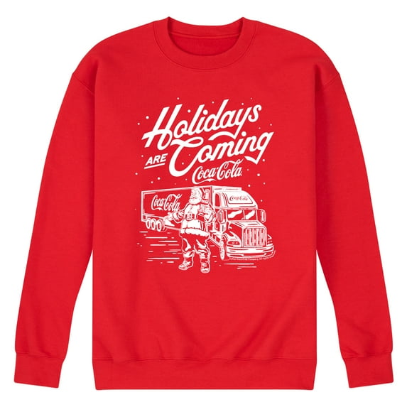 Coca-Cola - Holidays are Coming Truck - Men's Long Sleeve Crew Fleece Sweatshirt