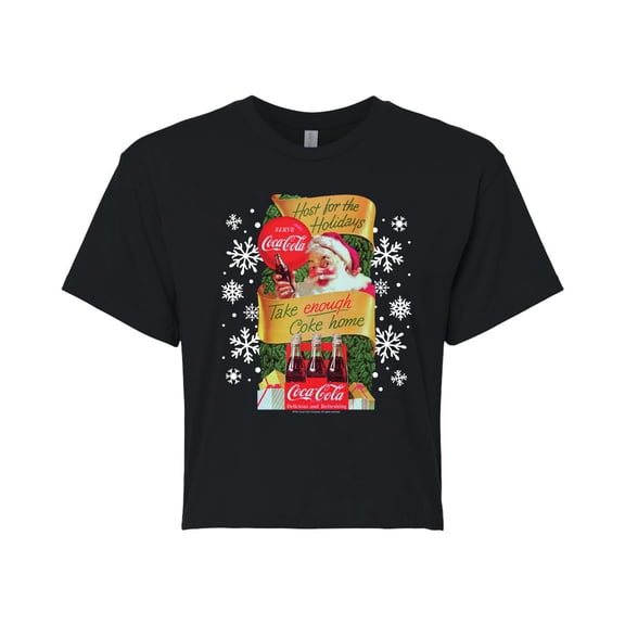 Coca-Cola - Host The Holidays - Juniors Cropped Short Sleeve Graphic T-Shirt
