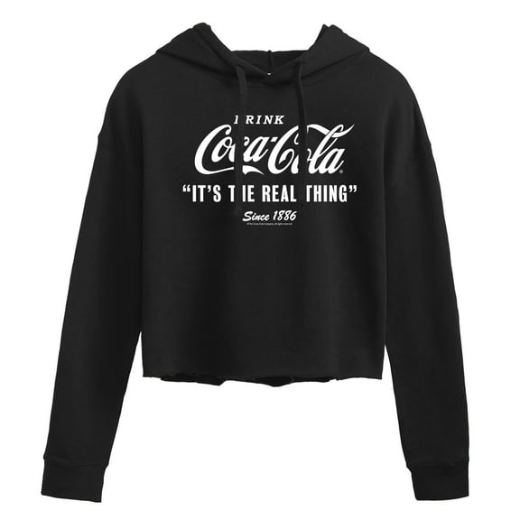 Coca-Cola - It's The Real Thing - Juniors Cropped Pullover Hoodie