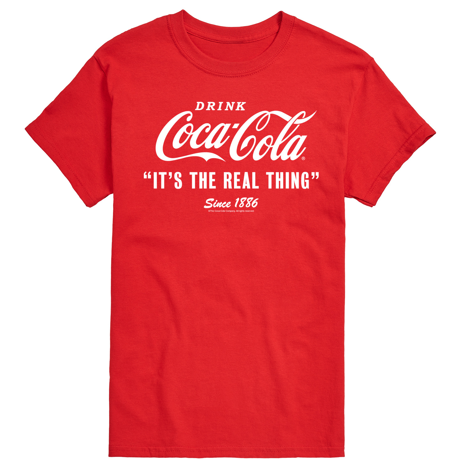 Coca Cola The Real Thing White Text - T-Shirt Donna, Manica Corta, Bianca