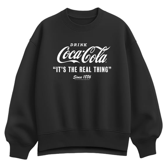 Coca-Cola - Its The Real Thing - Ladies Oversized Fleece Crew Sweatshirt