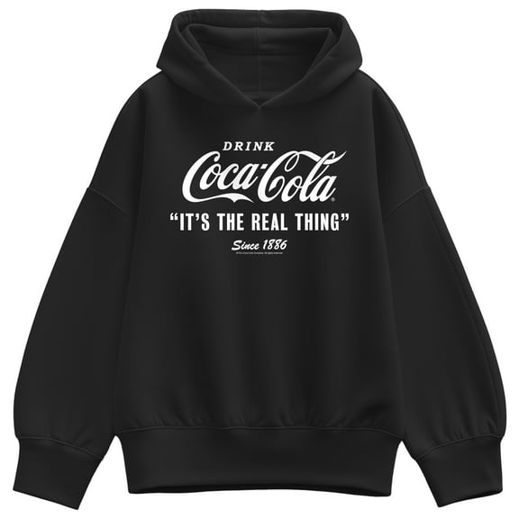 Coca-Cola - Its The Real Thing - Ladies Oversized Fleece Hoodie Sweatshirt